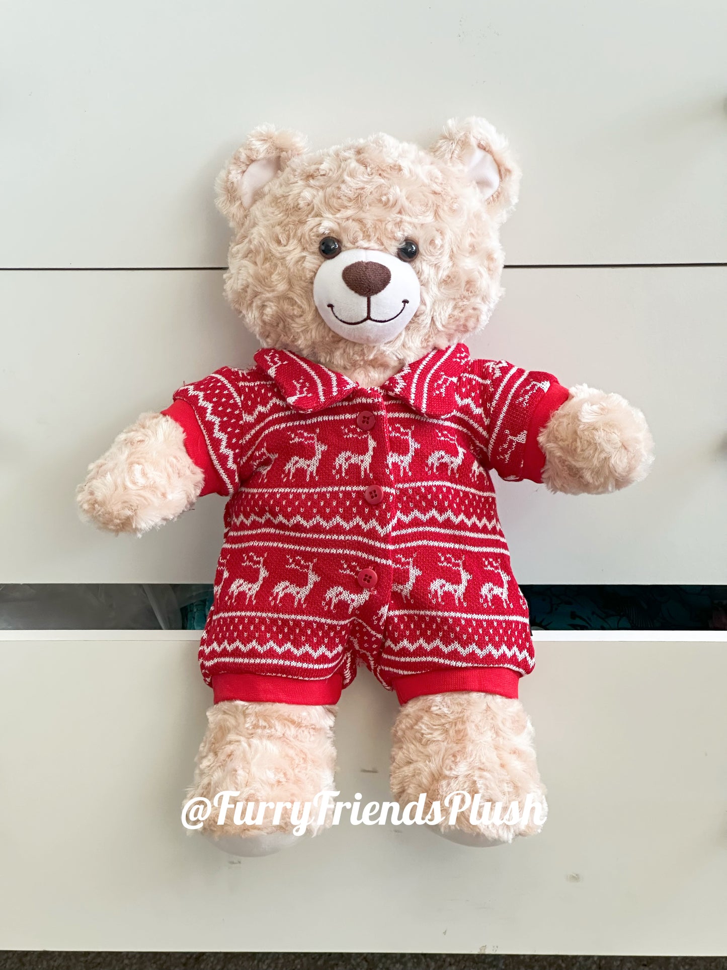 Build-A-Bear Standard plush clothing outfits - Christmas red pajamas