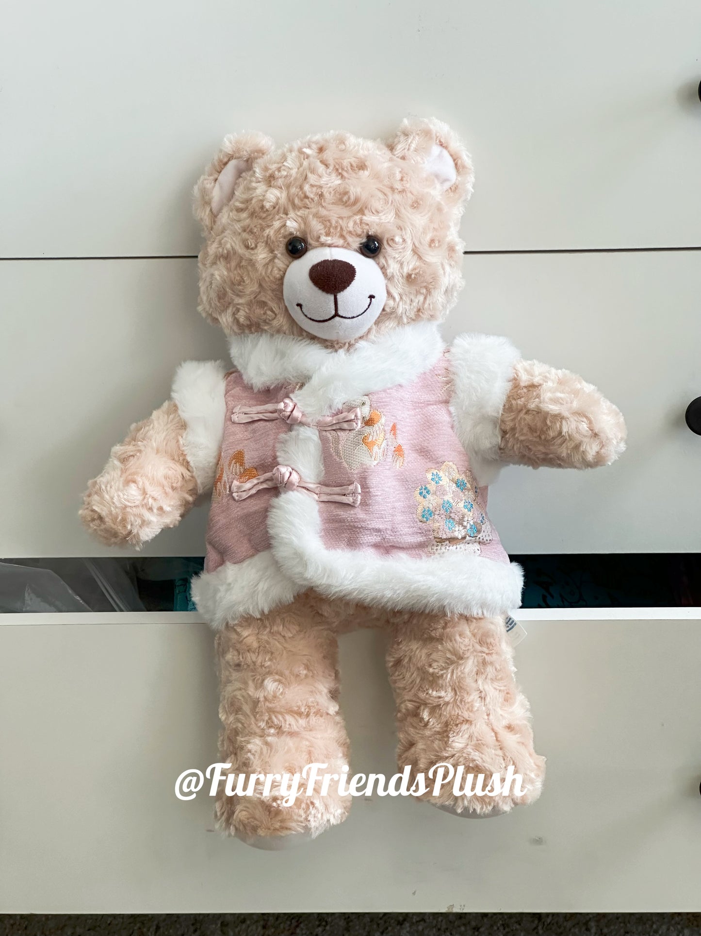 Build-A-Bear Standard plush clothing outfits - Pink Chinese traditional style vest - FX04