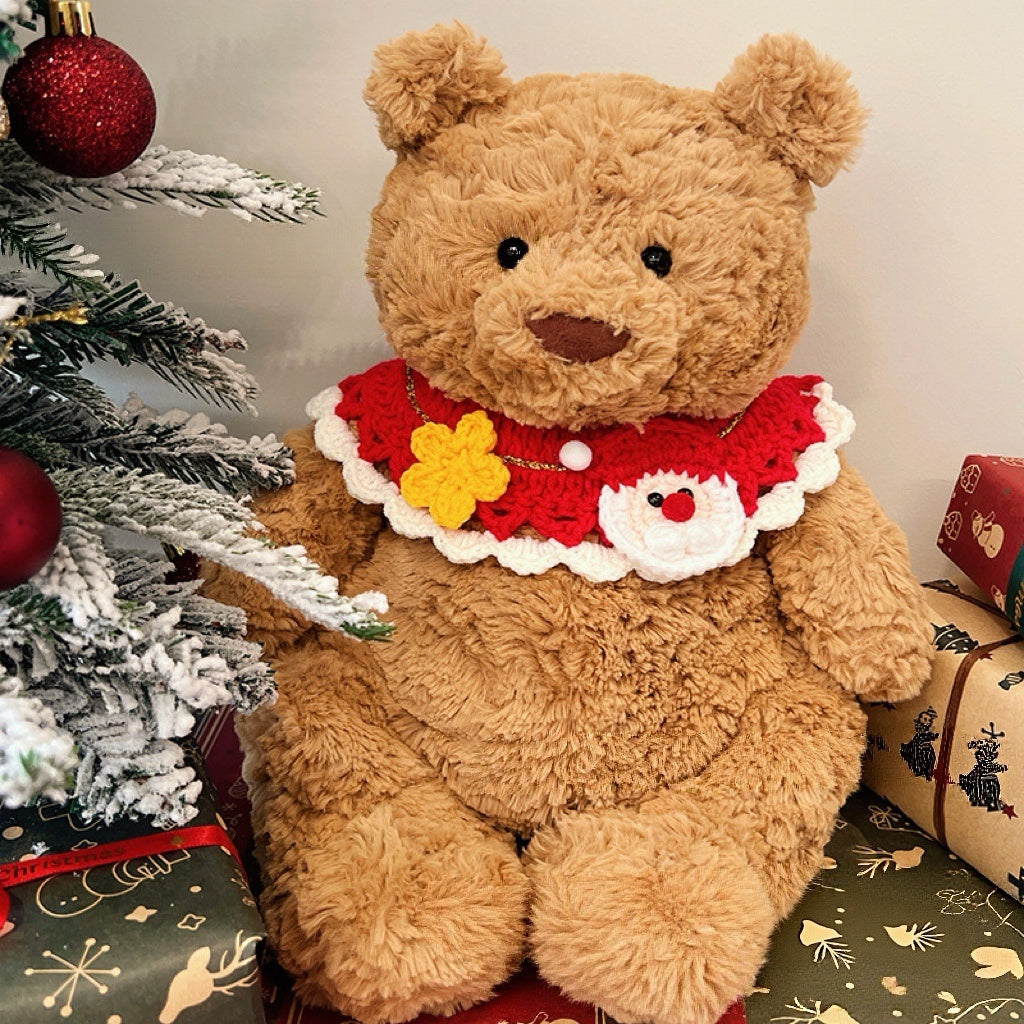 Christmas Crochet Bib Outfit for Plush Toys – Medium/Large Size (MXM-B31)