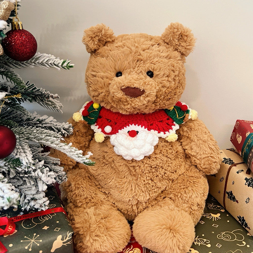 Christmas Crochet Bib Outfit for Plush Toys – Medium/Large Size (MXM-B06)