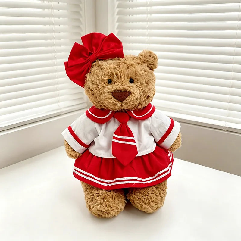 Red Tie Sailor Dress for Bartholomew Bear Plush – 10-Inch Outfit