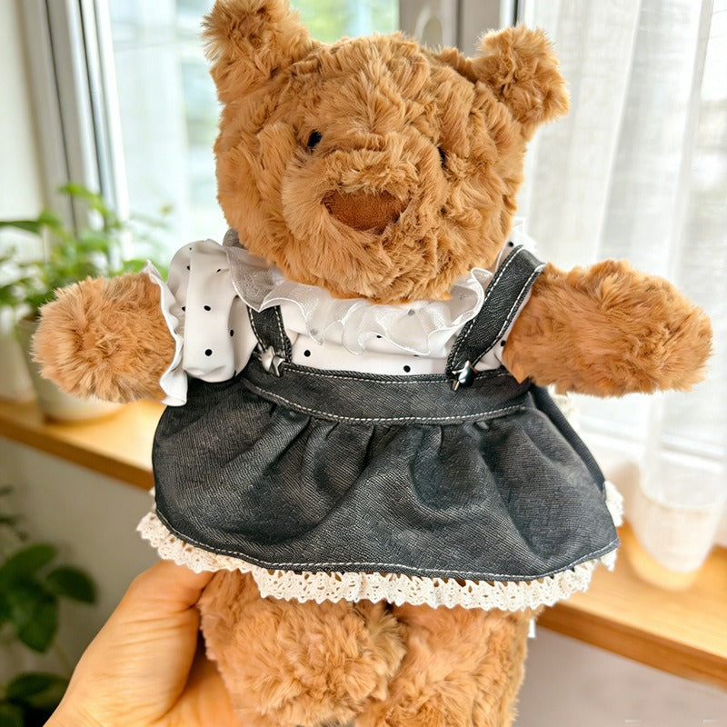 Medium Bartholomew bear clothes outfits - Polka Dot Star Denim Outfit