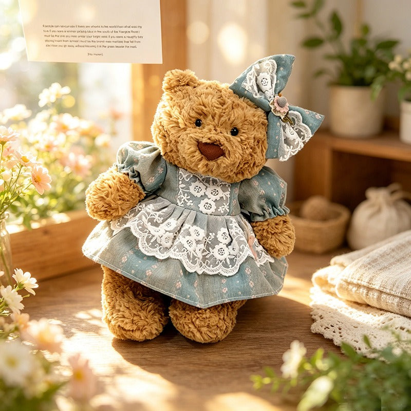 Medium Bartholomew bear clothes outfits - Blue Lace Trim Dress