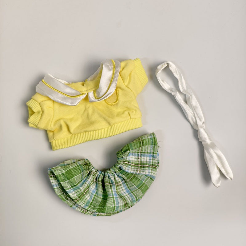 Bartholomew Bear/Yummy Bunny clothes outfits - Headband Collared Top Plaid Skirt Set