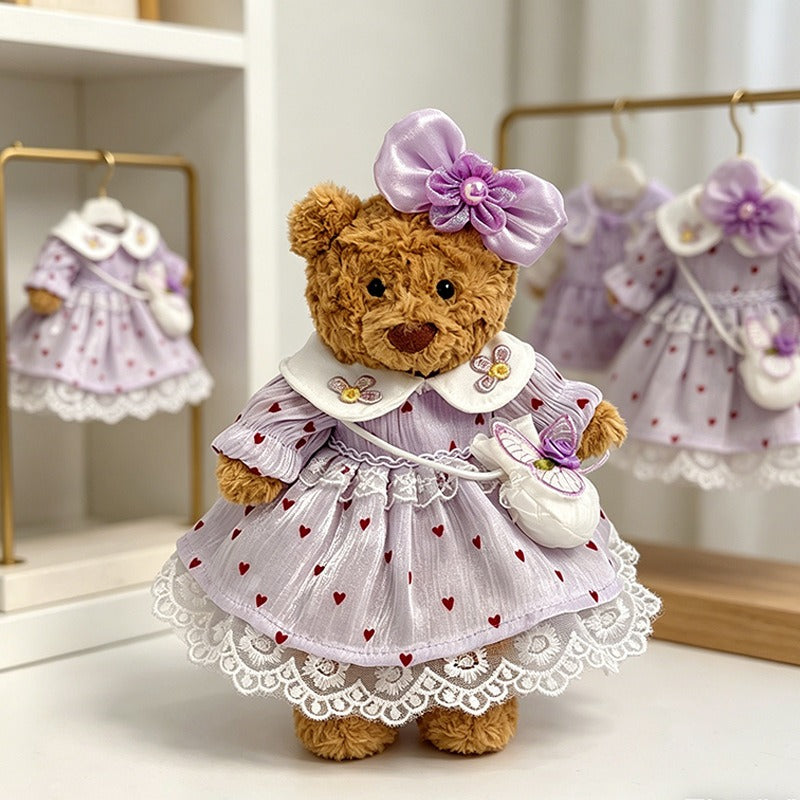 Tiny Bartholomew Bear clothes outfits - Purple Butterfly Dream Dress