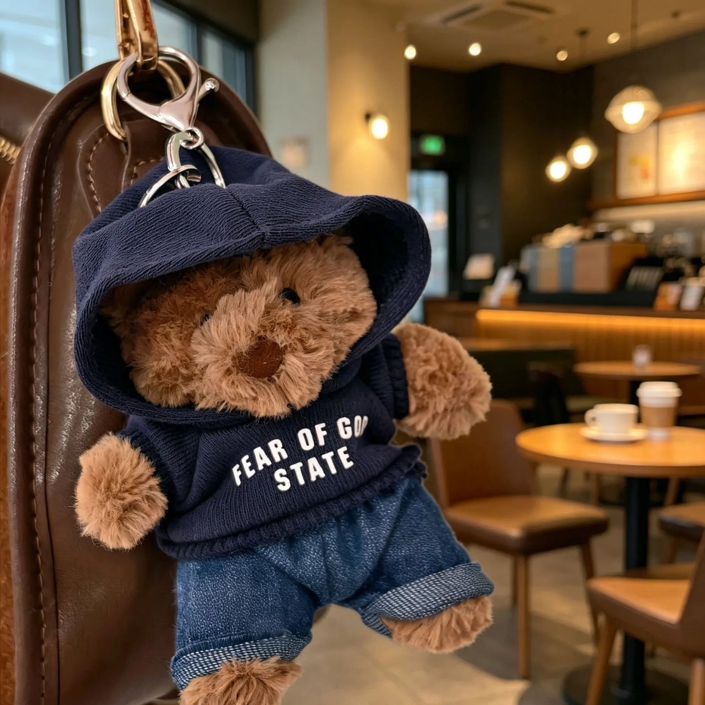 Bartholomew Bear Bag Charm clothes outfits - Navy FEAR 2-Piece Outfit Set