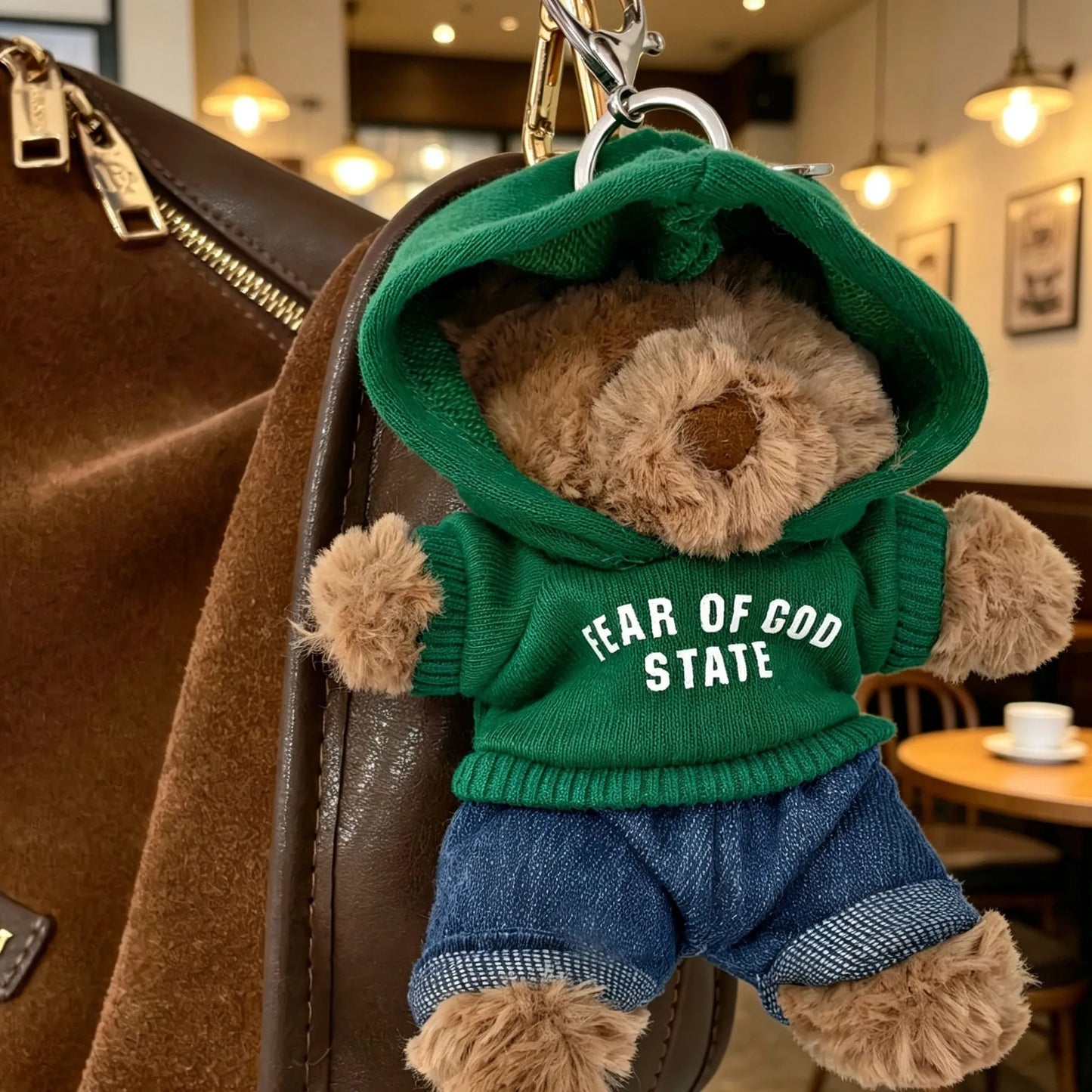 Bartholomew Bear Bag Charm clothes outfits - Green FEAR 2-Piece Outfit Set