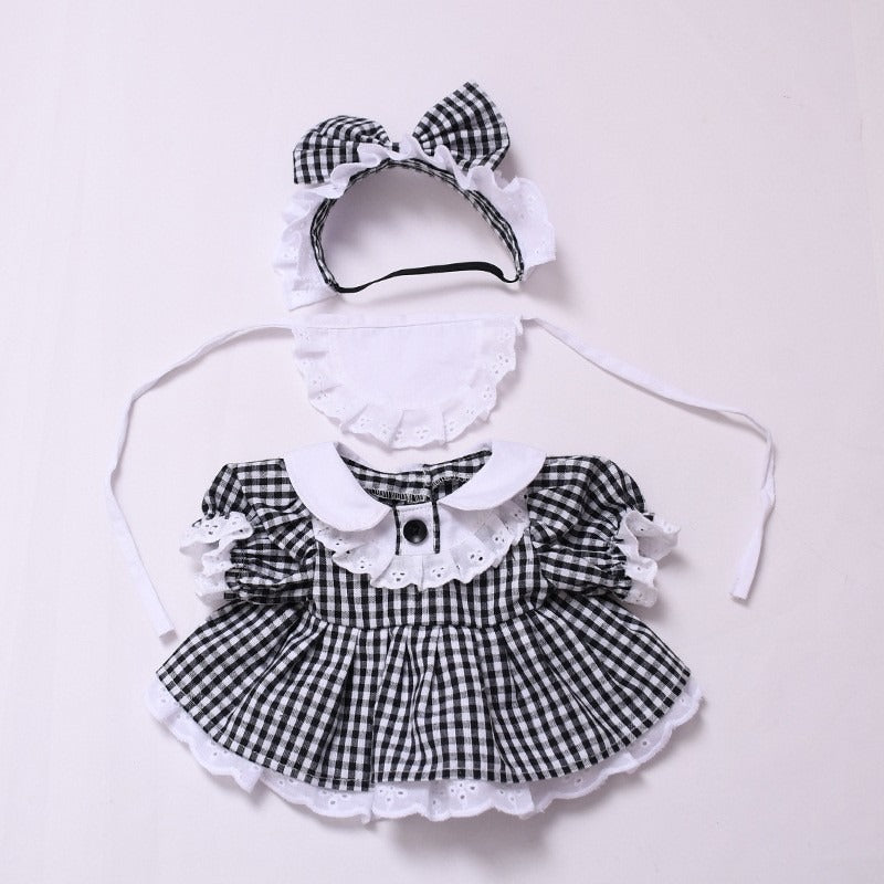 Bartholomew bear clothes outfits - Black Plaid Bow Maid Outfit