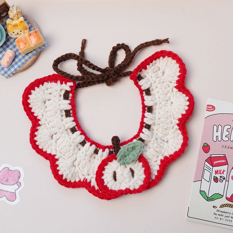 Medium/Large Bartholomew bear Crochet Bib Outfit - Apple Bib
