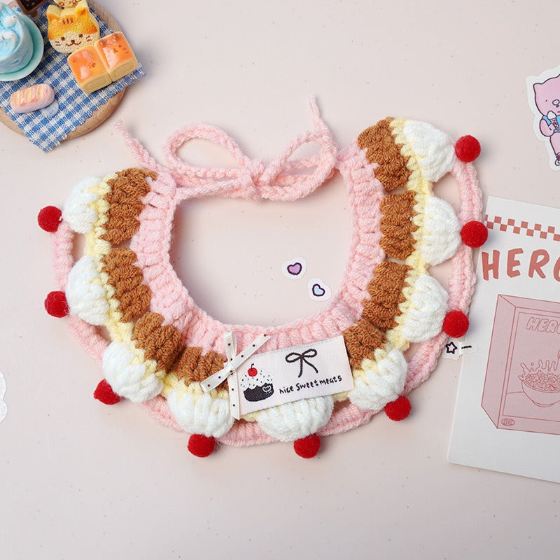 Medium/Large Bartholomew bear Crochet Bib Outfit - Brown Pink Bib