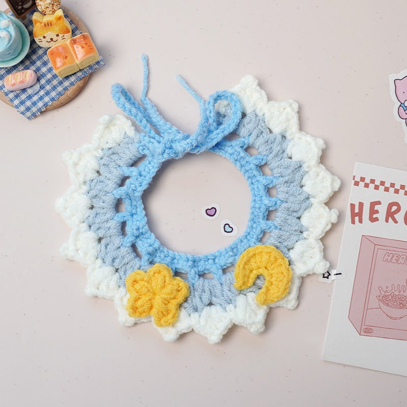 Medium/Large Bartholomew bear Crochet Bib Outfit - Light Blur Star Moon Bib