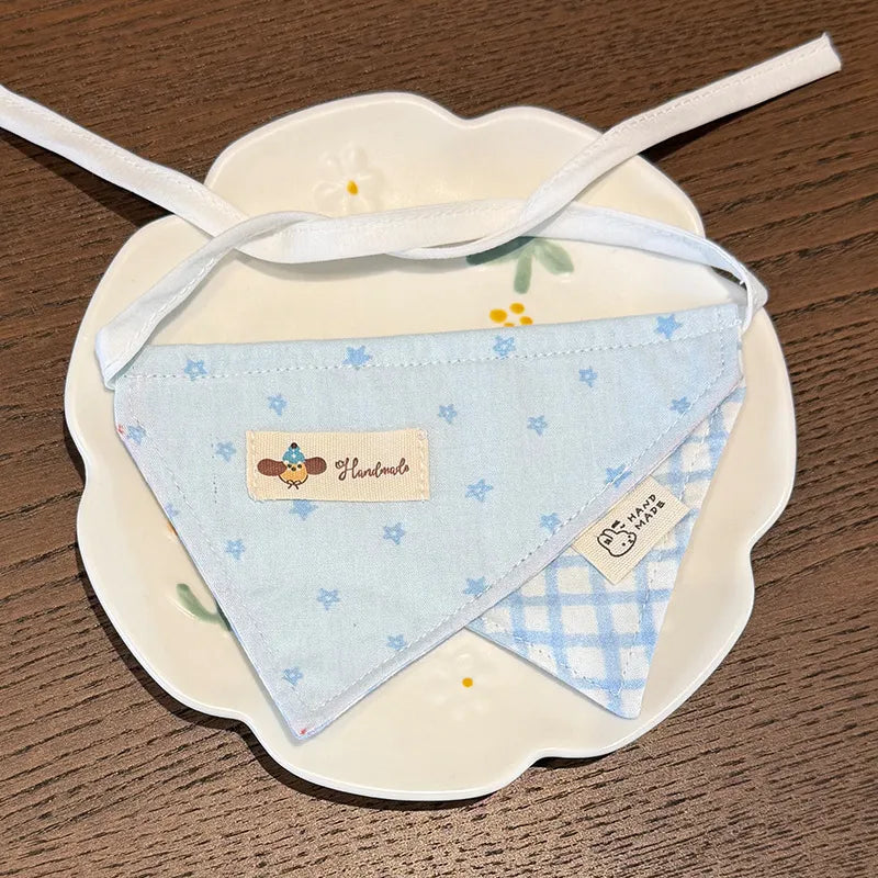 Medium/Large Bartholomew bear Crochet Bib Outfit - Double-Layer Bandana Bib