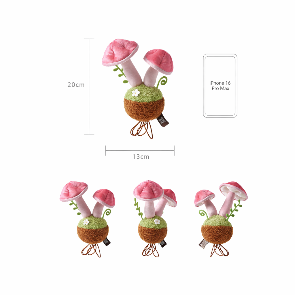 PlushWoods - Pink Mushroom Plant Plush
