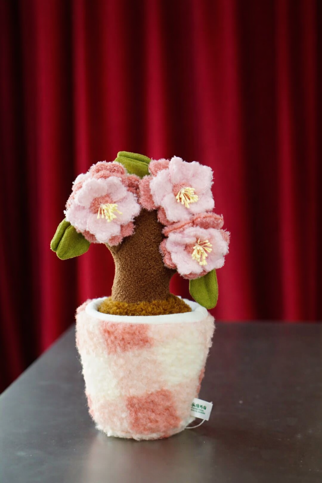 PlushWoods - Pink Plaid Felt Planter plush