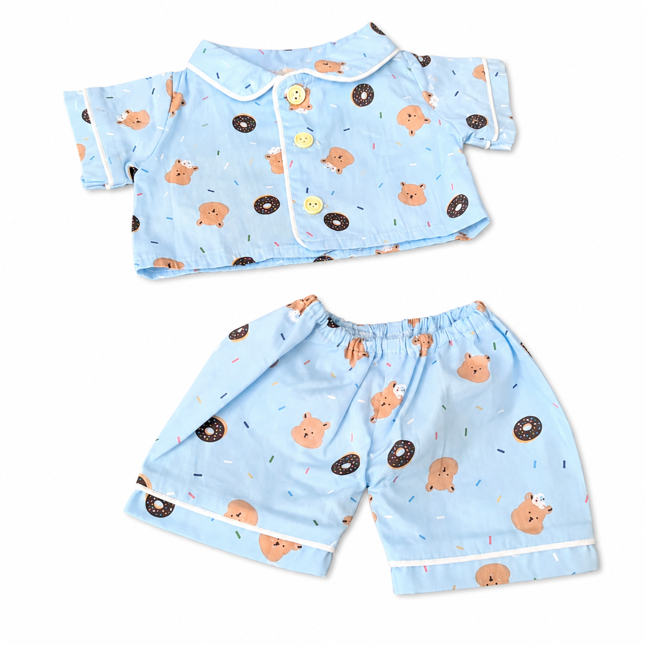 Large Bartholomew Bear & 16" Plush Clothes Outfit - Donut Pajama Set