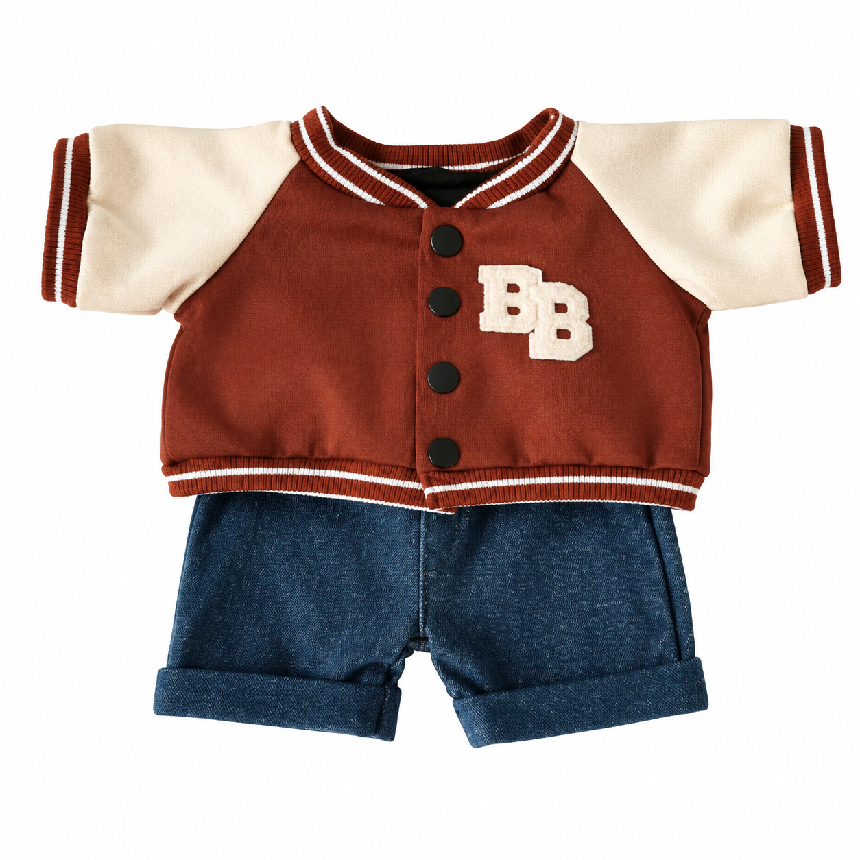 Large Bartholomew Bear & 16" Plush Clothes Outfit - Varsity Jacket Outfit Set