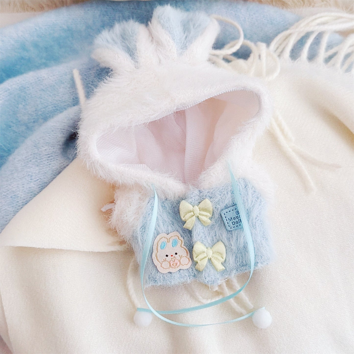 Tiny Bartholomew Bear clothes outfits - Fluffy Bunny Outfit (Blue)