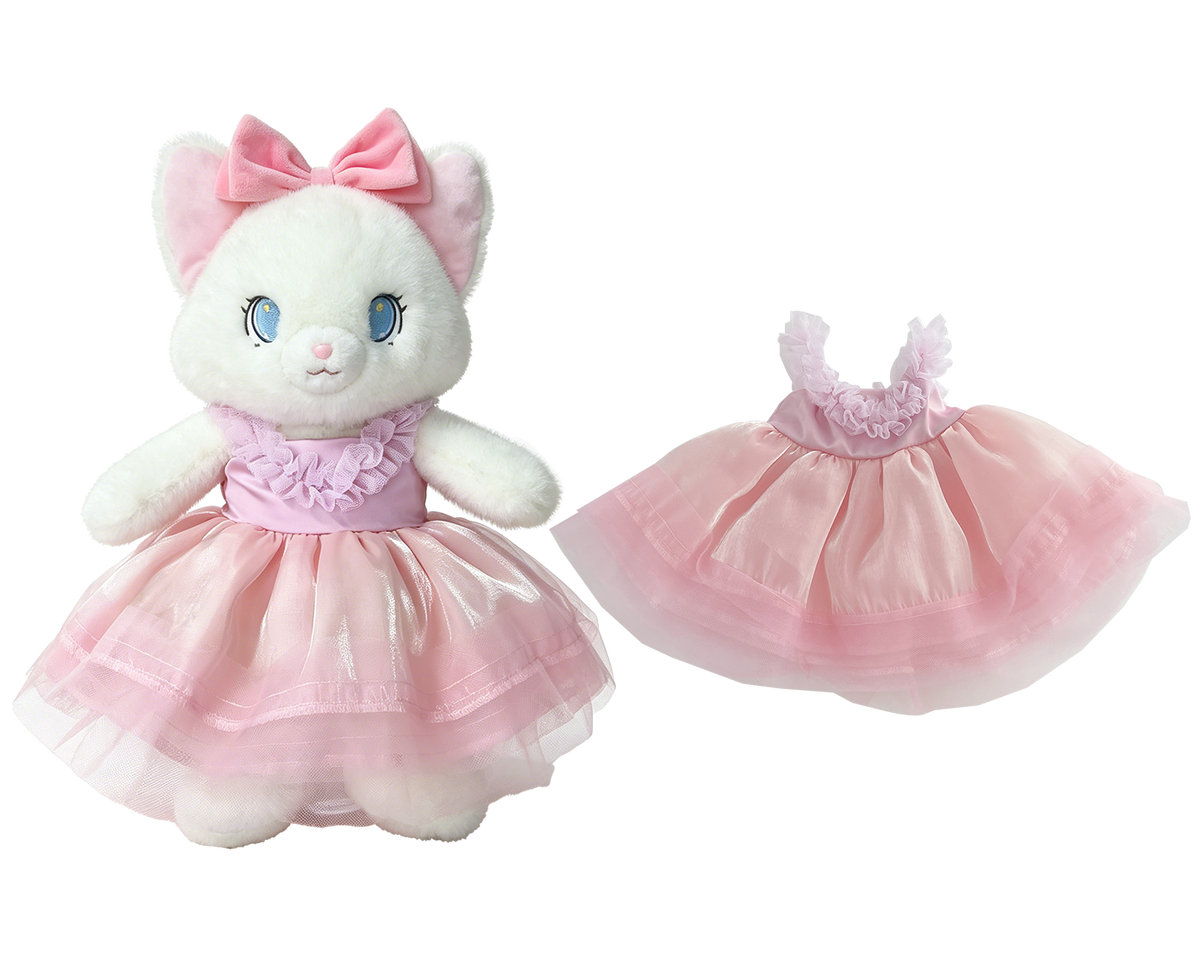 Pink Shimmer Tulle Puffy Dress for Bartholomew Bear Plush – 14-Inch Outfit