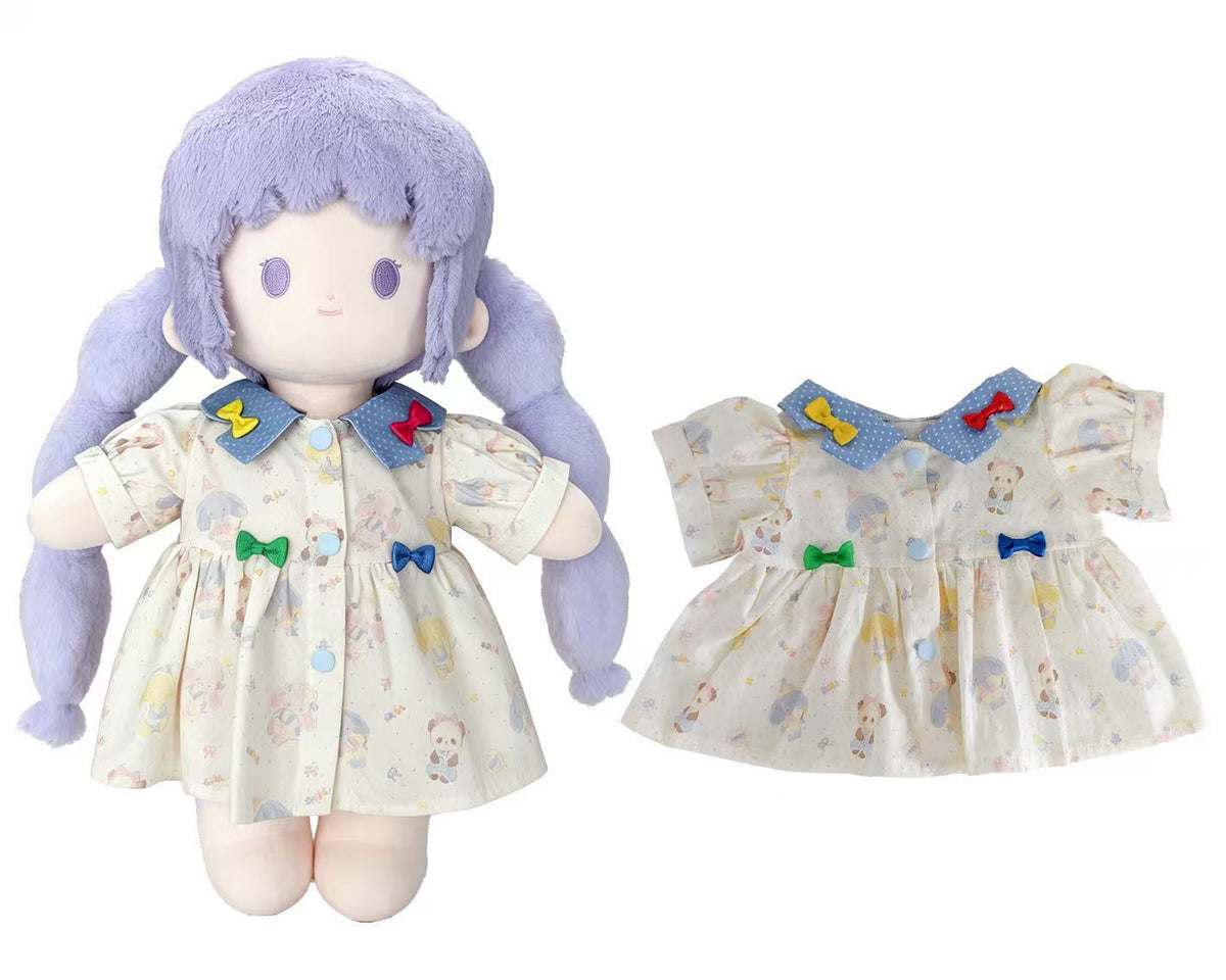 Rainbow Bow Princess Dress for Bartholomew Bear Plush – 14-Inch Outfit