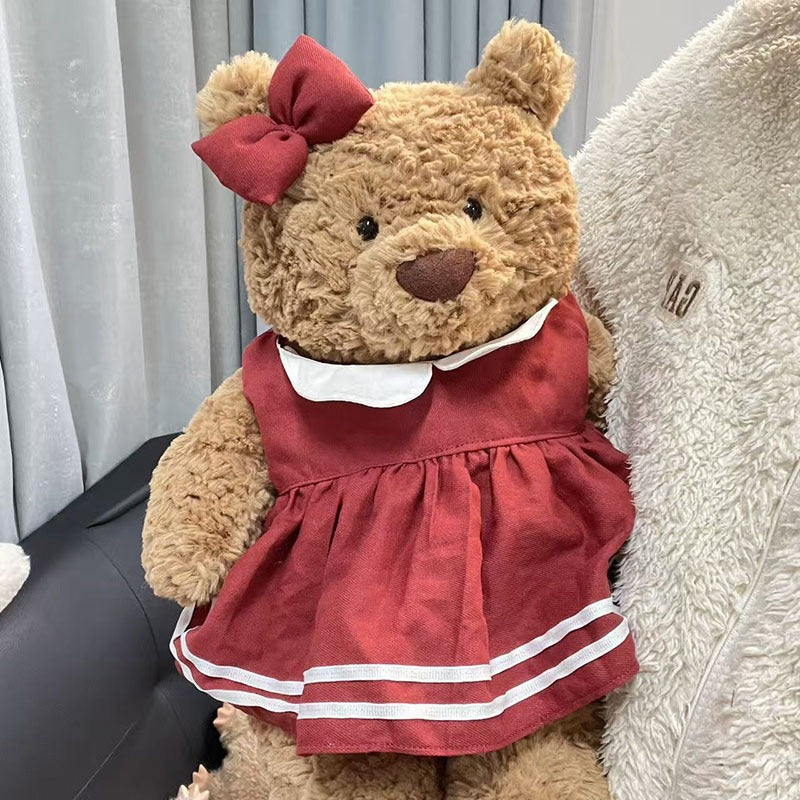 Bartholomew bear cute clothes outfits - Autumn Red Dress