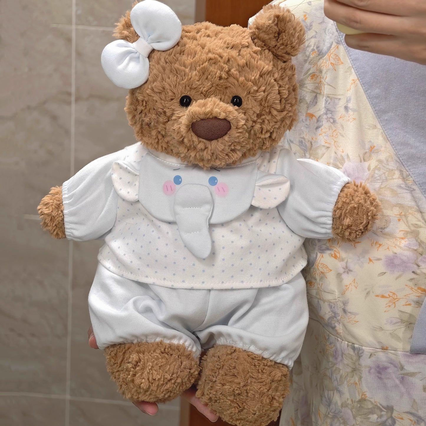 Bartholomew bear cute clothes outfits - Baby Blue Elephant Romper