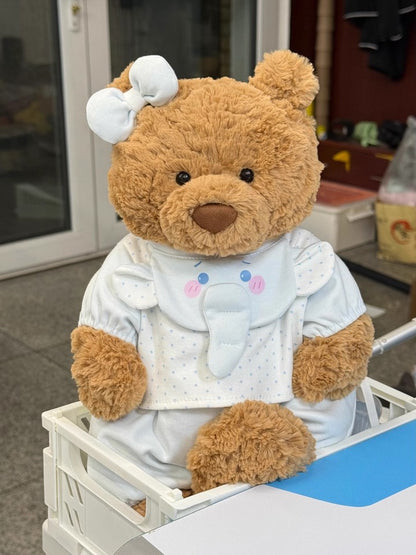 Bartholomew bear cute clothes outfits - Baby Blue Elephant Romper
