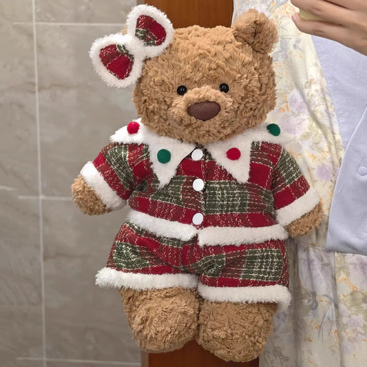 Bartholomew bear cute clothes outfits - Christmas Red Plaid Outfit