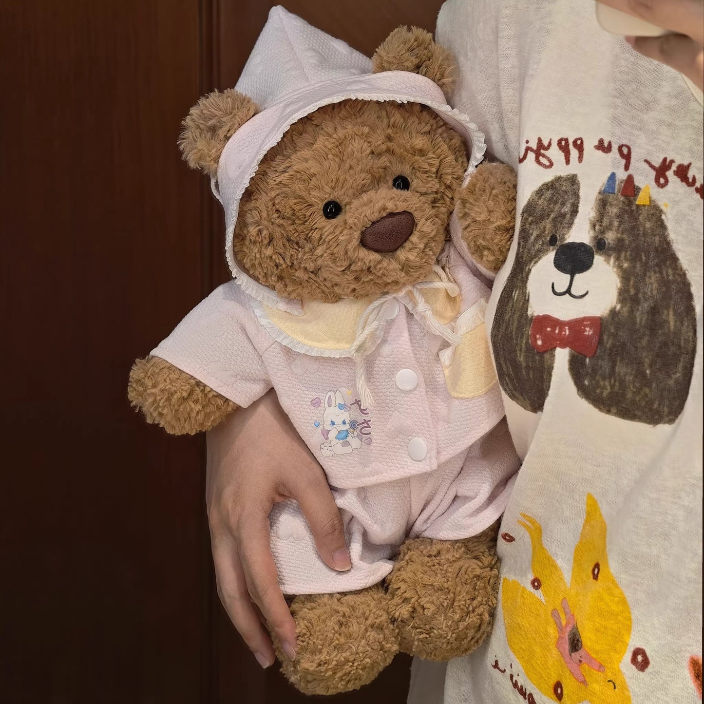 Bartholomew bear cute clothes outfits - Pink Baby Sleepwear Set