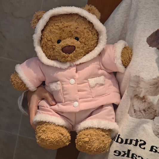 Bartholomew bear cute clothes outfits - Pink Hooded Fur-Trim Jacket