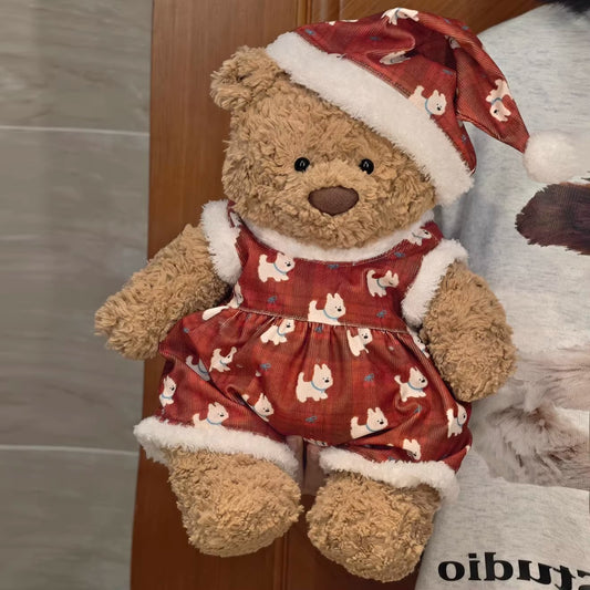 Bartholomew bear cute clothes outfits - Red Puppy Pajamas