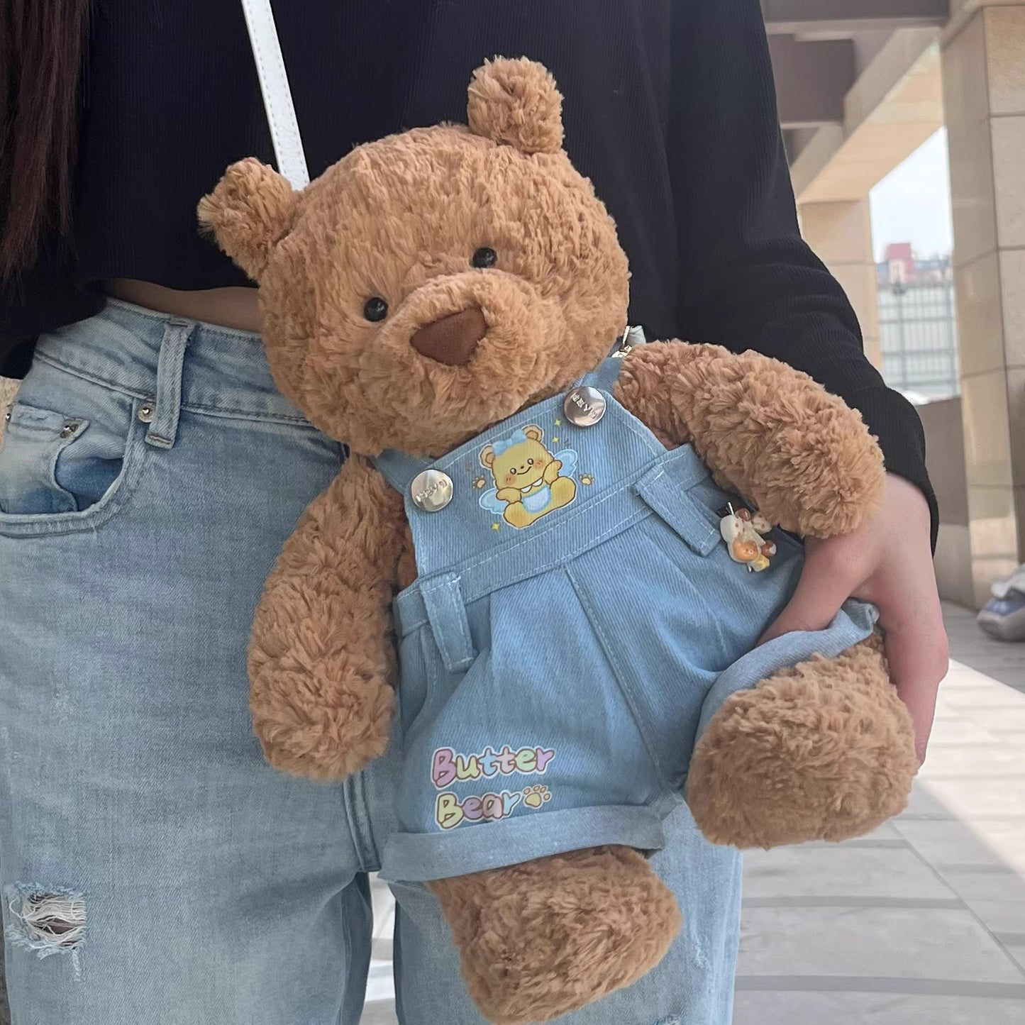 Bartholomew bear cute clothes outfits - Denim Outfit with Carry Strap