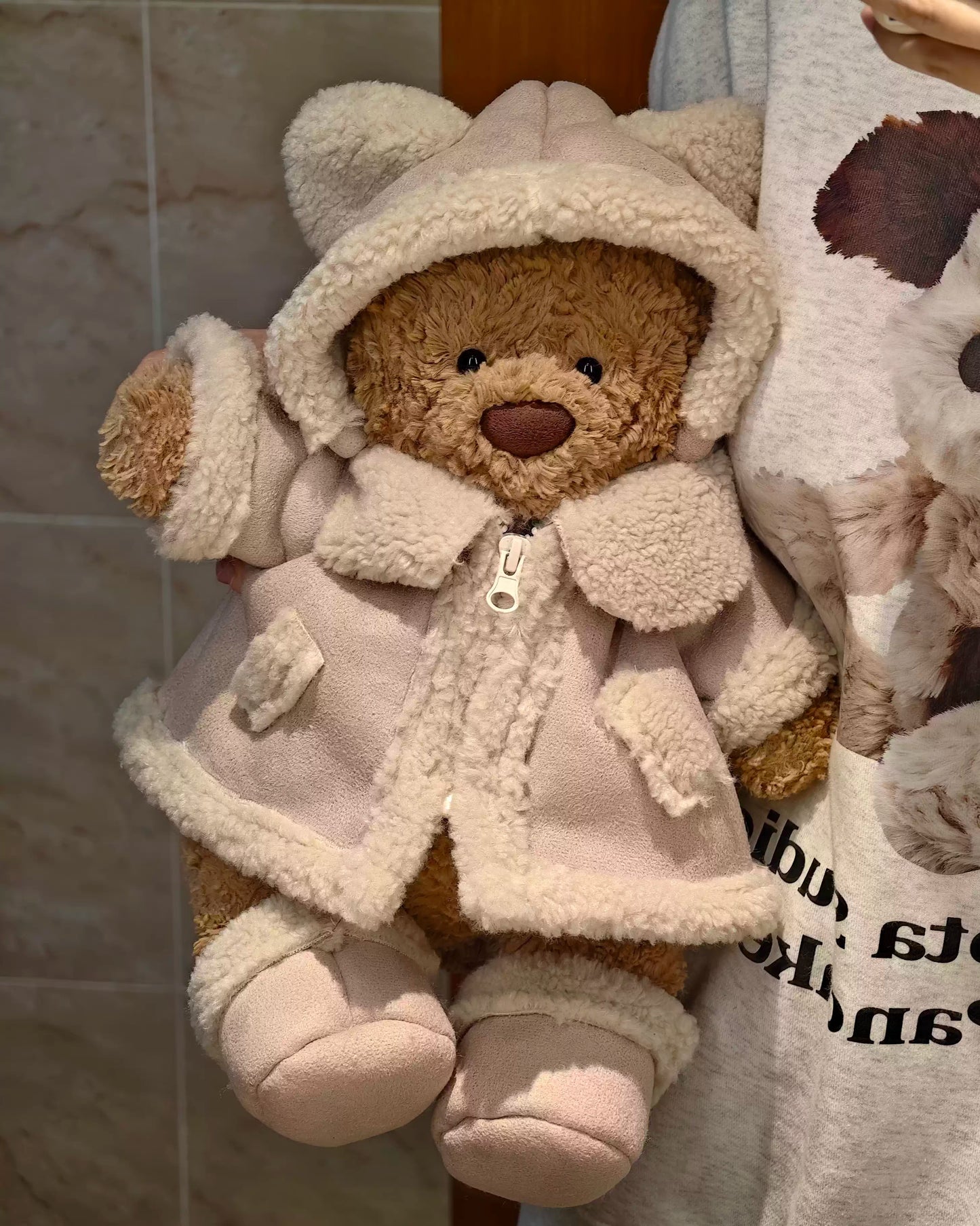 Bartholomew bear cute clothes outfits - Pink Bear Coat Set
