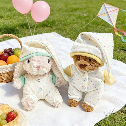 Bartholomew Bear/Yummy Bunny custom clothes outfits - Green/Yellow Cozy Pajama Set