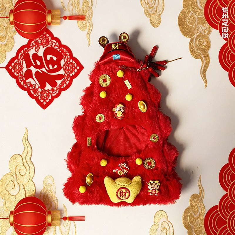 Bartholomew Bear/Yummy Bunny custom clothes outfits - Chinese New Year Red Plush Costume