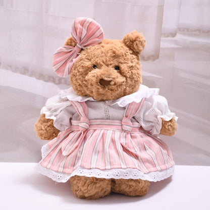 Bartholomew bear clothes outfits - Pink Striped T-Shirt & Shirt Dress Set