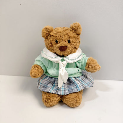 Bartholomew Bear/Yummy Bunny clothes outfits - Headband Collared Top Plaid Skirt Set