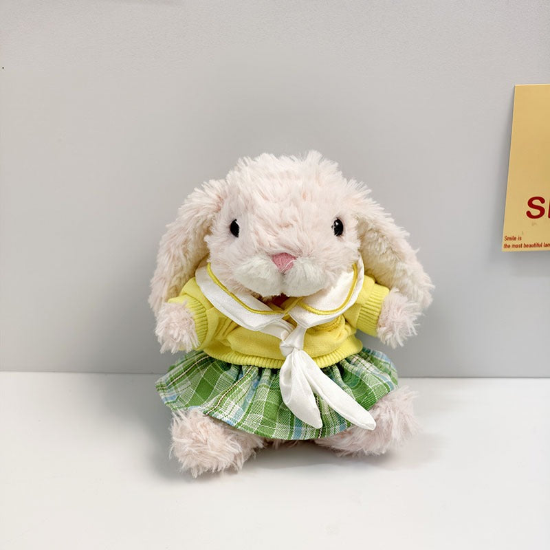 Bartholomew Bear/Yummy Bunny clothes outfits - Headband Collared Top Plaid Skirt Set