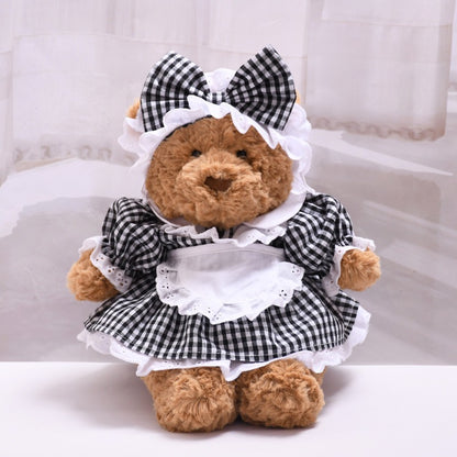 Bartholomew bear clothes outfits - Black Plaid Bow Maid Outfit