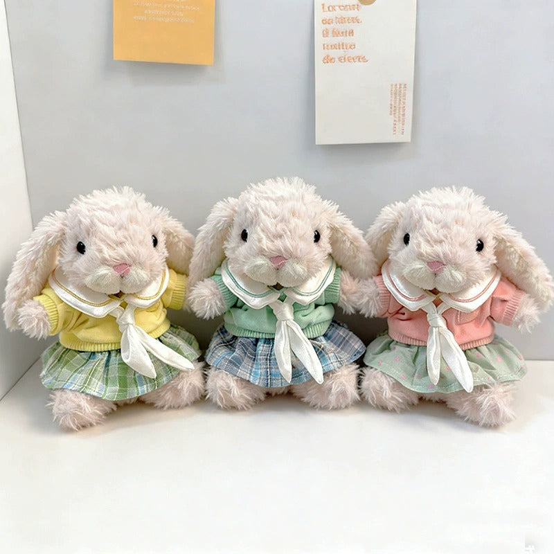 Bartholomew Bear/Yummy Bunny clothes outfits - Headband Collared Top Plaid Skirt Set