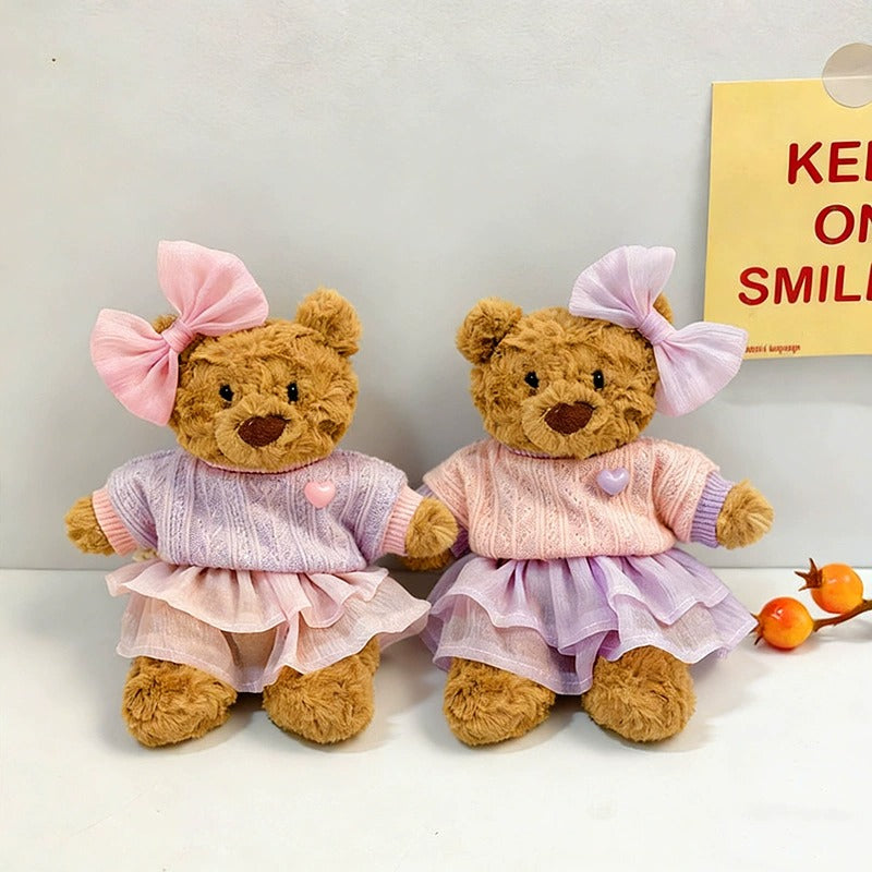 Bartholomew Bear/Yummy Bunny clothes outfits - Pink Purple Knit Sweater & Tulle Skirt