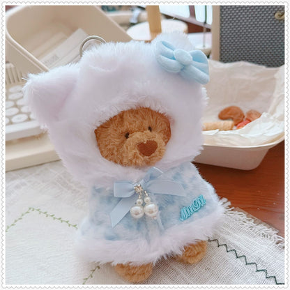 Tiny Bartholomew Bear clothes outfits - Cute Leopard Shawl (Blue)