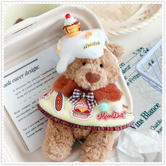 Bartholomew Bear Bag Charm clothes outfits - Cream Top & Caramel Pudding Cape