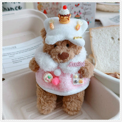 Bartholomew Bear Bag Charm clothes outfits - Cream Top & Pink Pudding Cape