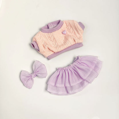 Bartholomew Bear/Yummy Bunny clothes outfits - Pink Purple Knit Sweater & Tulle Skirt