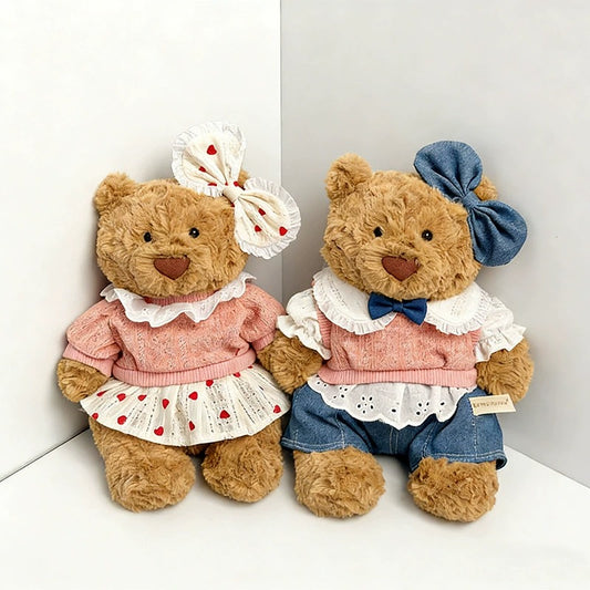 Medium Bartholomew bear clothes outfits - Jacquard Knit Top with Heart Skirt / Pants
