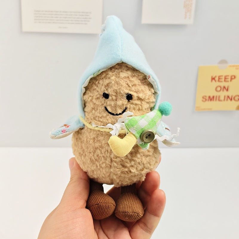 Bartholomew Bear Bag Charm clothes outfits - Blue Floral Cape
