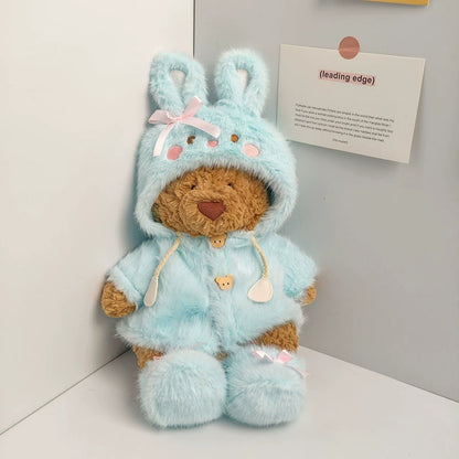 Medium Bartholomew bear clothes outfits - Pink/Purple/Blue Plush Bunny Hooded Jacket
