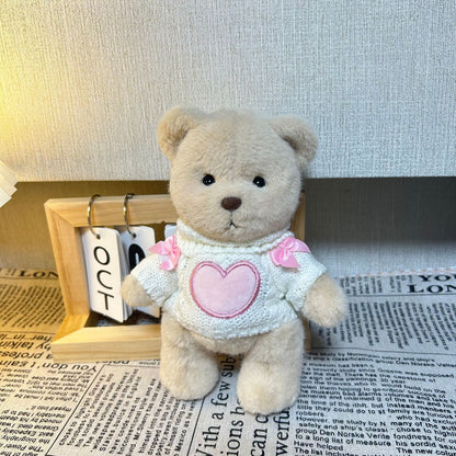 Medium Bartholomew bear clothes outfits - White Sweater with Pink Heart & Bow