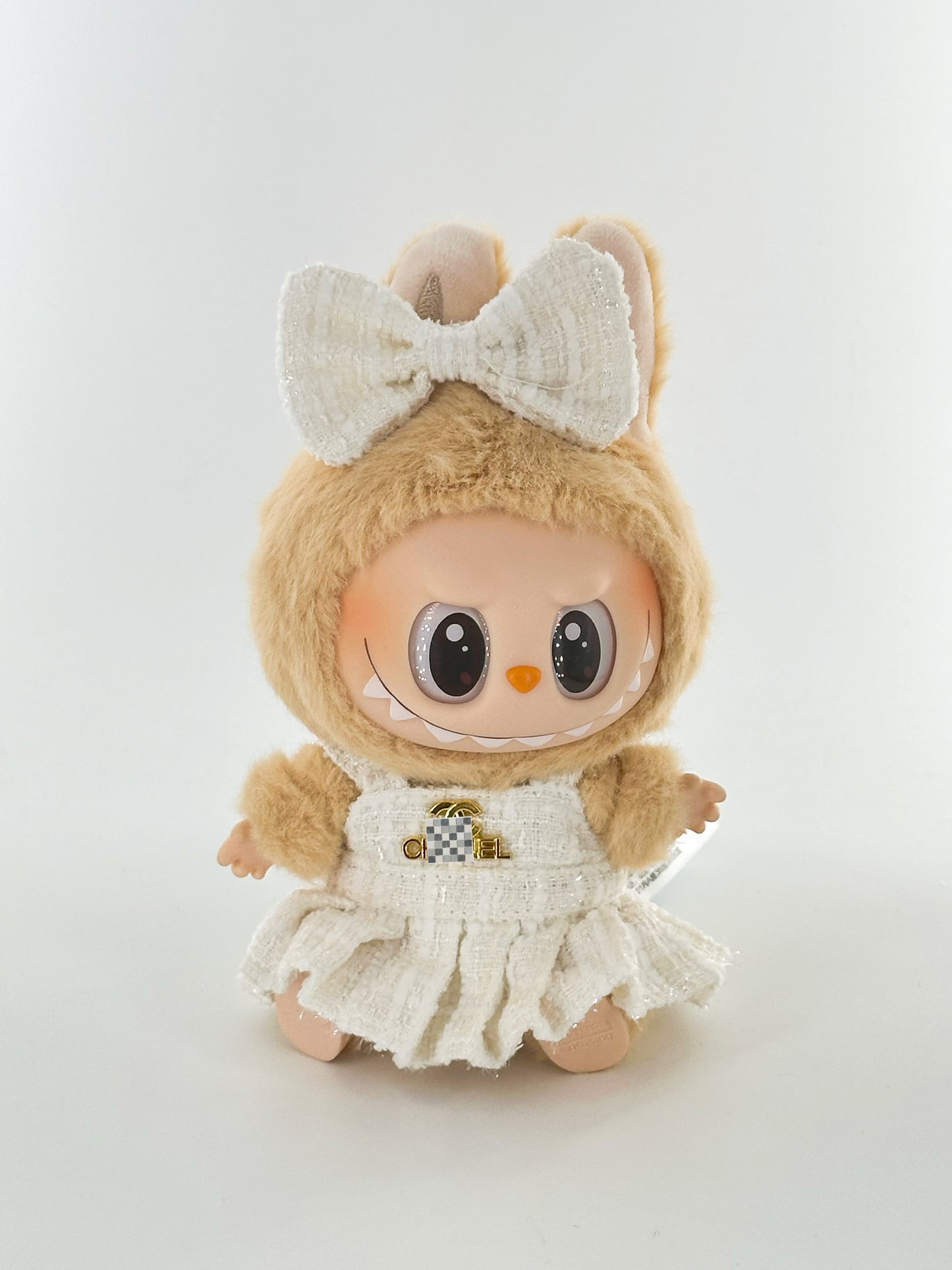 4inch bag charm cute custom clothes outfits - White logo dress - 053140