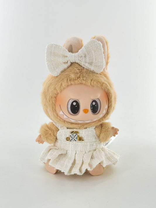 4inch bag charm cute custom clothes outfits - White logo dress - 053140